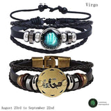 Men's Leather Personality Vintage Zodiac Bracelet – Jewelry Gift Ideas — 8