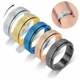 Turnable Anxiety Rings Rainbow Silver Color Relieve – Gifts for Her — 1