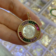 Round Lady Guadalupe Necklace Pendant – Jewelry Gift Ideas — 5