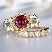 Flower Ring Gold-plated Inlaid Red – Useful Gifts — 3