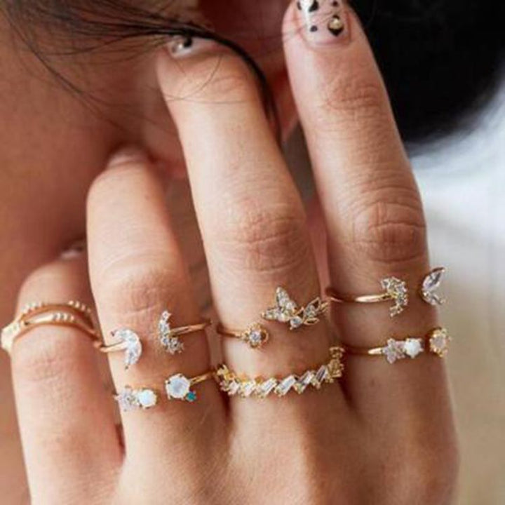 Women's Butterfly Flower Gold Ring – Gifts for Her — 1