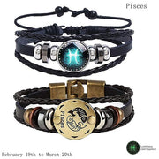 Men's Leather Personality Vintage Zodiac Bracelet – Jewelry Gift Ideas — 12