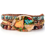 Multicolor Colorblock Natural Stone Leather – Jewelry Gift Ideas — 3