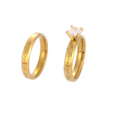 Men's And Women's Titanium Steel Diamond Coupler Rings – Gifts for Her — 3