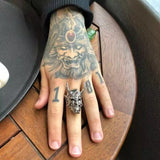 Distressed Prajna Mask Hip Hop Punk Ring – Holiday Gift Ideas — 6