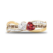 Simple Geometric Line Double Love Ring – Gifts for Couples — 1