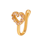 Brass Inlaid Zircon Star Heart Crown Nose Ring – Meaningful Gifts — 14