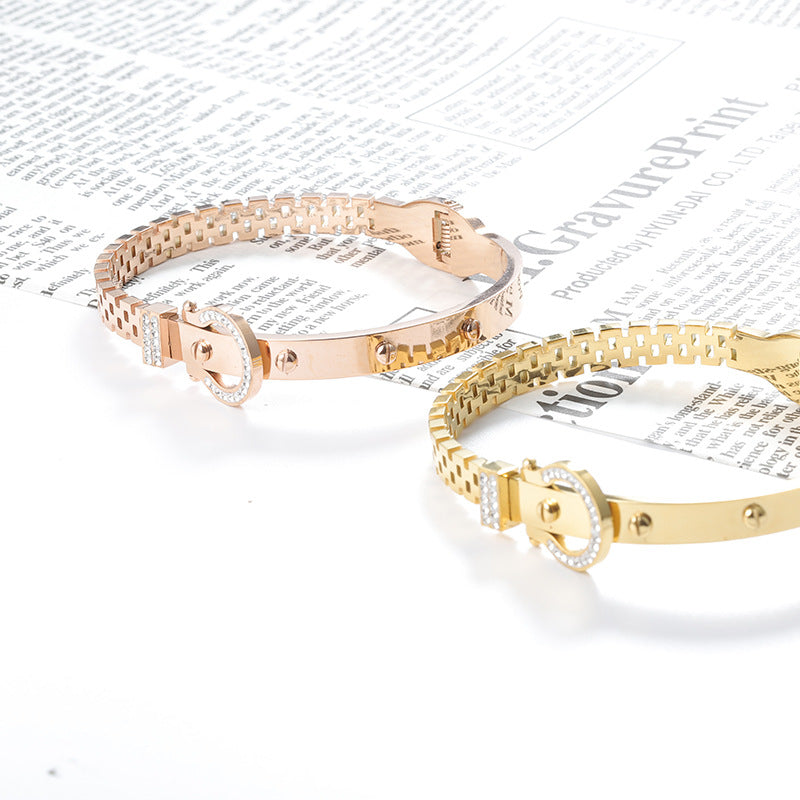 Women's Creative Diamond Hollow Bracelet Titanium – Jewelry Gift Ideas — 1