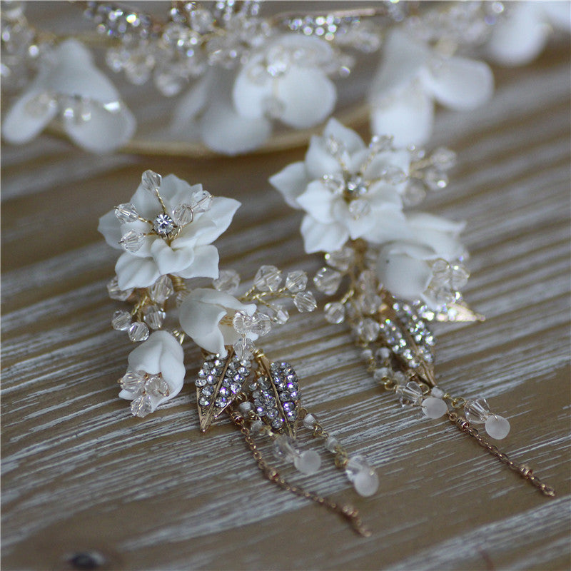 Ceramic Hair Accessories Crown Earrings – Stylish Gifts — 1