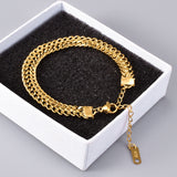 Retro Shuangpin 18K Bracelet Women's Short Design – Jewelry Gift Ideas — 4