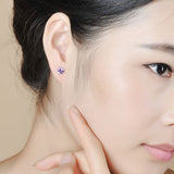 Simple Birthstone Four-Claw Zircon Earrings – Holiday Gift Ideas — 16