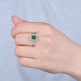 Square Princess Ring Inlaid With Emerald – Gift Ideas — 4