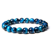 Natural Green Tiger-eye Bracelet Elastic Beaded – Jewelry Gift Ideas — 13