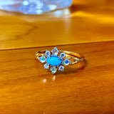 Rhombus Turquoise Natural Opal Opal Ring 925 – Unique Gift Ideas — 14