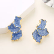 Female Maple Leaf Drip Oil Flower Earrings – Gifts for Her — 2