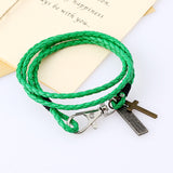 PU Woven Leather Cowhide Bracelet Double Ring – Jewelry Gift Ideas — 12