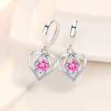 Silver Plated Heart With Dream Buckle Drop Earrings – Everyday Gifts — 2