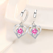 Silver Plated Heart With Dream Buckle Drop Earrings – Everyday Gifts — 2