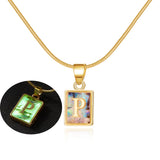 26 Letter Square Necklace Colorful Shell Luminous – Jewelry Gift Ideas — 14