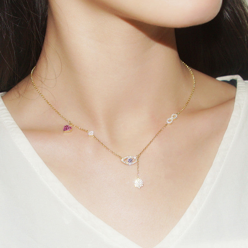 S925 Sterling Silver Necklace With Diamond – Jewelry Gift Ideas — 1