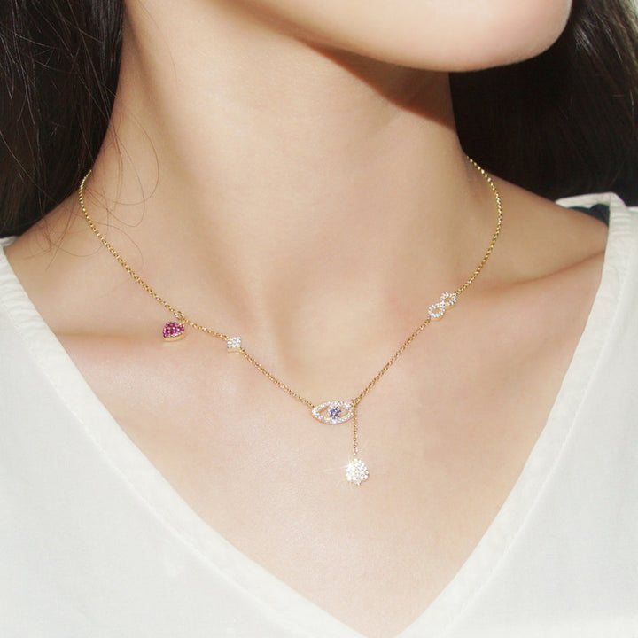 S925 Sterling Silver Necklace With Diamond – Jewelry Gift Ideas — 1