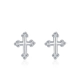 S925 Silver British Retro Mini Cross Stud Earrings – Small Gift Ideas — 6