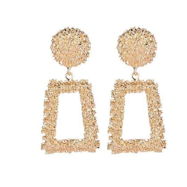 Frosted Geometric Earrings Metal Earrings – Gift Ideas — 1