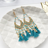 Bohemian Hollow Drop Oil Bead Long Earrings – Holiday Gift Ideas — 5