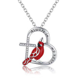 Creative Heart Shaped Cardinal Pendant Necklace – Jewelry Gift Ideas — 2