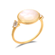 Women's New White Shell Crystal Ring – Gifts for Her — 5