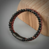 Men's Volcano Natural Tiger Eye Beaded Bracelet – Jewelry Gift Ideas — 1