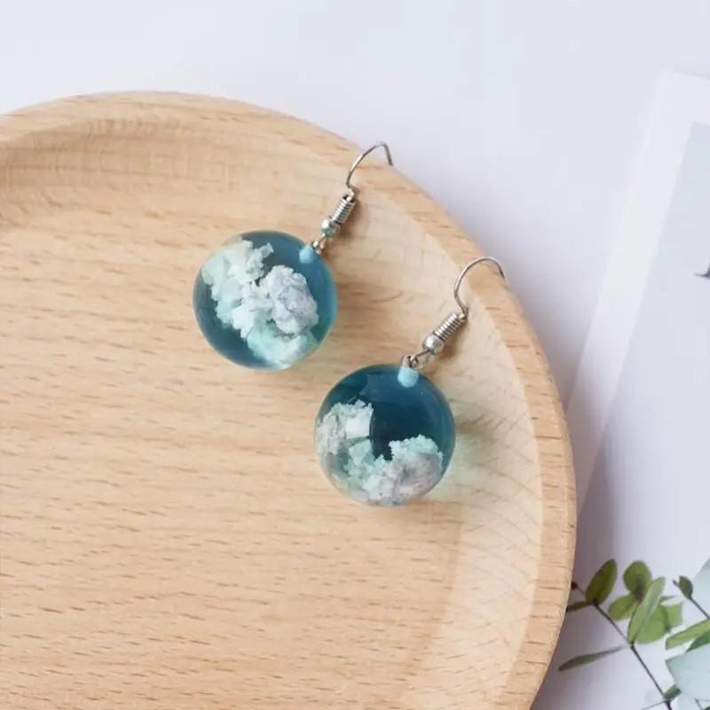 Mori Style Transparent Spherical Resin Stud Earrings – Stylish Gifts — 1
