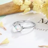 Fashion Women's Round Moonstone Silver Ring – Stylish Gifts — 4
