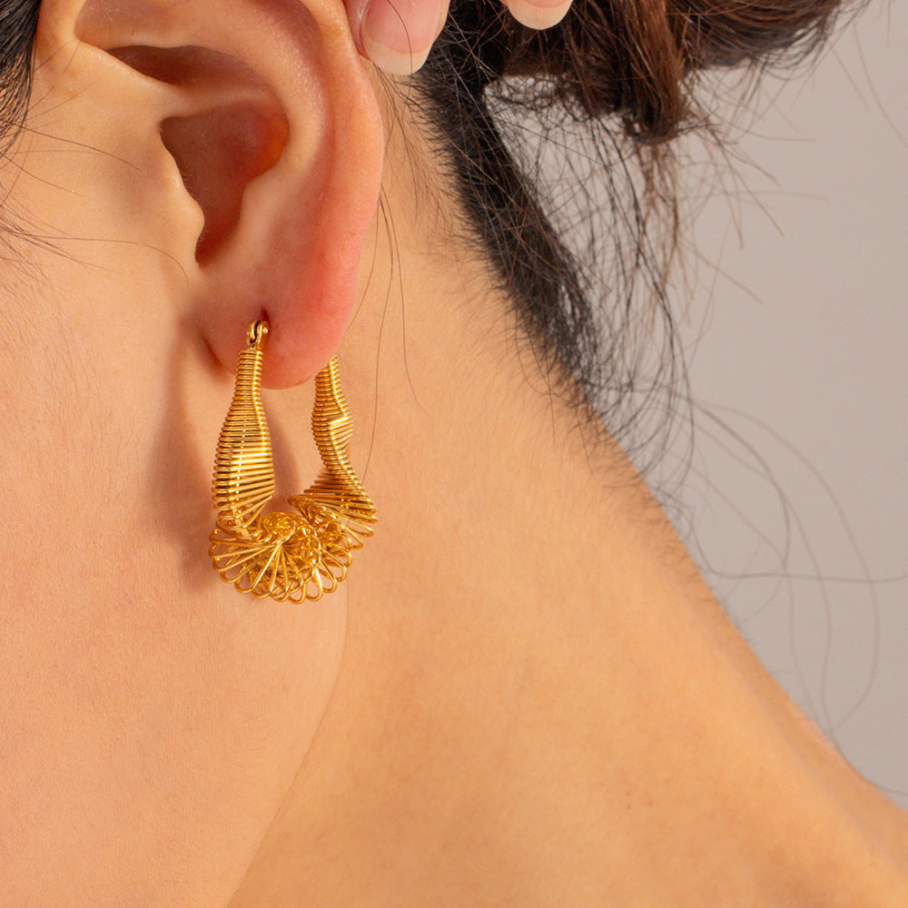 Simple Elegant 18K Gold Stainless Steel Pleated – Birthday Gifts — 1