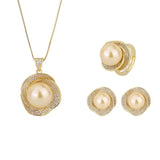18K Gold Shell Beads Rose Geometric Women's Suit – Gifts for Her — 3