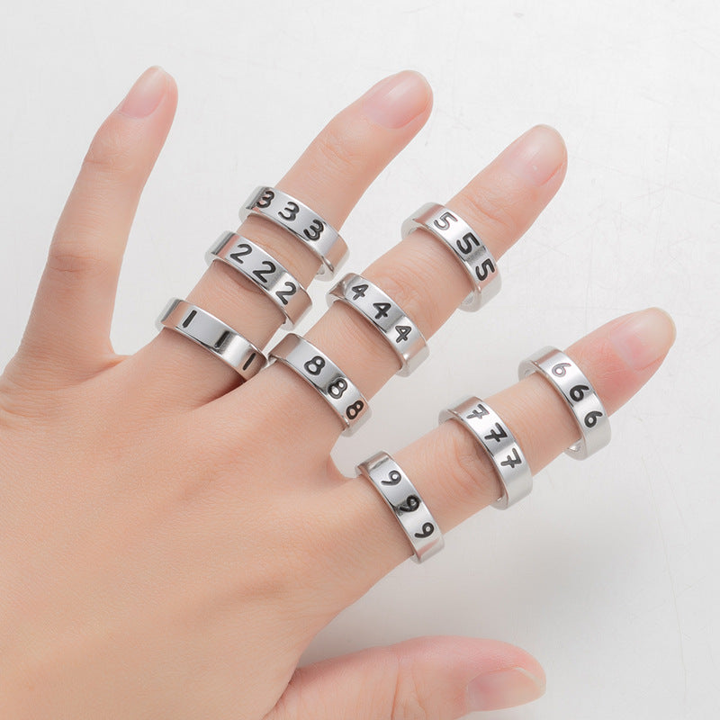 Stainless Steel Lucky Angel Number Ring – Useful Gifts — 1