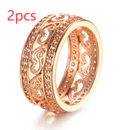 Natural Zircon Ring Female Double Row Micro Wax Inlaid – Gifts for Her — 2