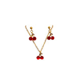 French Garnet Cherry Pendant Wine Red Ear Stud – Jewelry Gift Ideas — 3