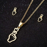 Hand Kneading Heart Stud Necklace Set – Jewelry Gift Ideas — 1