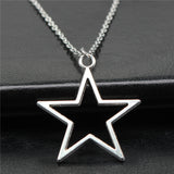 Silver Hollowed Out Pentagram Pendant Cross Chain – Jewelry Gift Ideas — 2