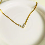 Stainless Steel Flat Snake Chain V Shape Necklace – Jewelry Gift Ideas — 5