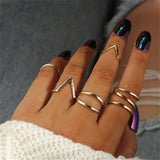 Punk Gold Geometric Alloy Ring Set – Unique Gift Ideas — 3