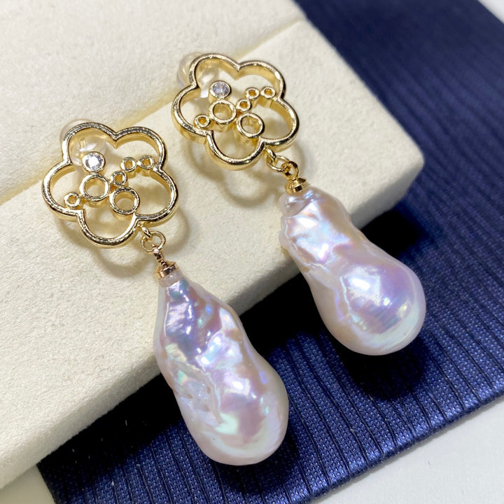 Natural Baroque Shaped Pearl Earrings – Meaningful Gifts — 1