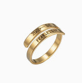 Stainless Steel Ring Retro English Double Ring – Stylish Gifts — 5