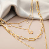 Diamond Tassel Coin Chain Four Tier Necklace – Jewelry Gift Ideas — 5