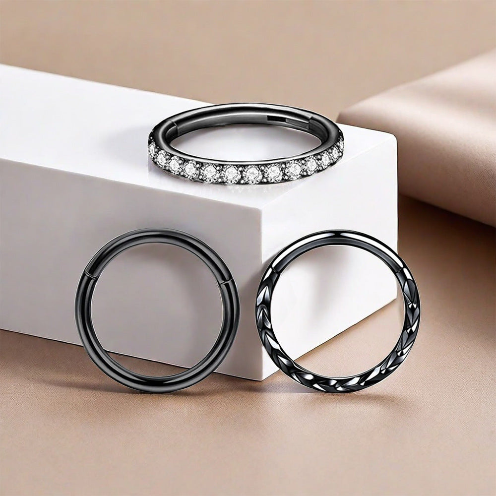 Popular Trendy Inlaid Zirconium Stainless Steel – Surprise Gifts — 1