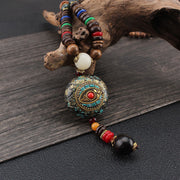 Nepal Pendant Sweater Chain Wooden Prayer Beads – Jewelry Gift Ideas — 6