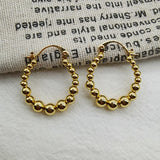 Gold Ball Hoop Earrings Beaded Circle Ear Clip – Meaningful Gifts — 13