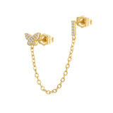 Women's Zircon Butterfly Alphabet One Piece Stud – Gifts for Her — 3