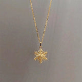 Chinese Gold Snowflake Pendant Women's Necklace – Jewelry Gift Ideas — 5